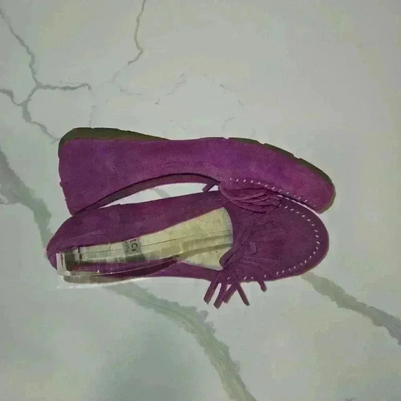 Sporto Suede Moccasins Slip On Loafers Womens Size 9 Fushia Pink - Picture 4 of 8